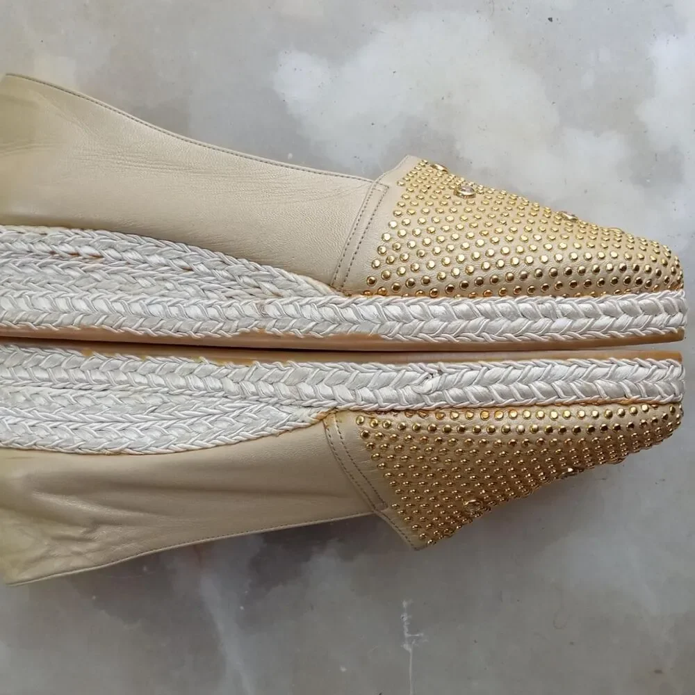 Stuart-weitzman Women's Gold and Tan Espadrilles